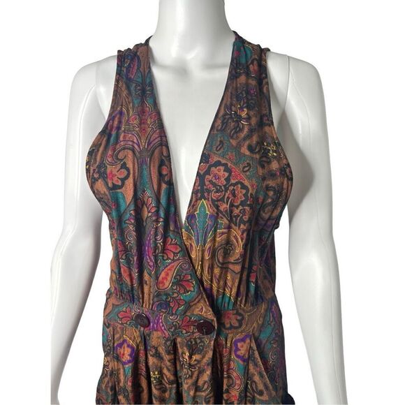 Vintage R.J. Stevens Dress 10 Paisley Boho Hippie Romantic Folkcore Festival - Picture 9 of 10
